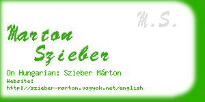marton szieber business card